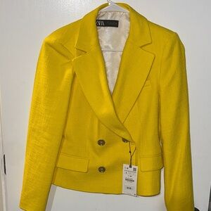 Zara Women's Vibrant Yellow Blazer